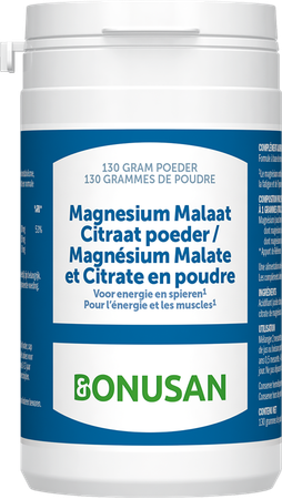 Magnesium Malaat Citraat Poeder 130g Bonusan 3