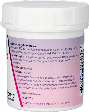 Betaine Hcl + Pesine V-caps 60 Deba 6