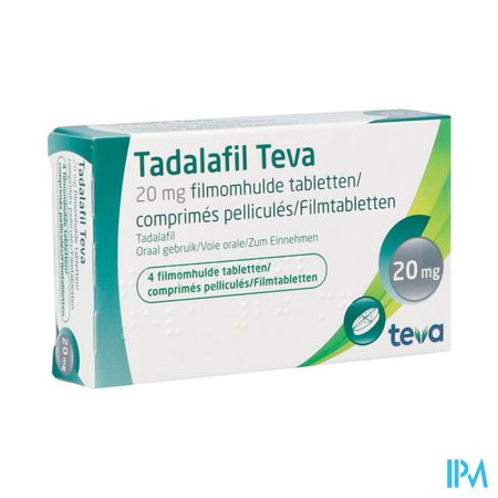 Tadalafil Teva Filmomh Tabl 4 X 20,0mg