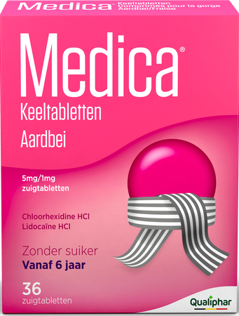 Medica Keeltabletten Aardbei 36 zuigtabletten 2