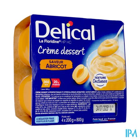 Delical Creme Dessert La Floridine Abrikoos 4x200g