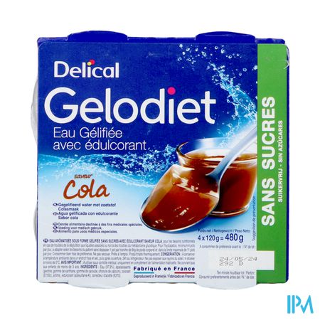 Gelodiet Gelwater Zoetstof Cola Pot 4x120g