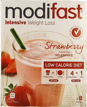 Modifast Intensive Strawberry Flav.milkshake 8x55g 1