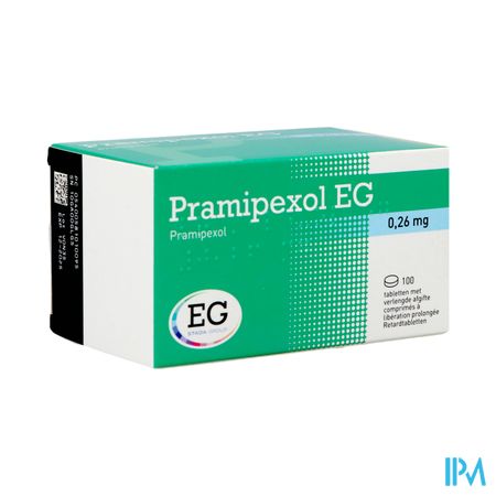 Pramipexol EG 0,26Mg Verlengde Afgifte Tabl 100