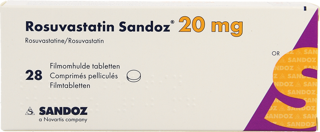 Rosuvastatin Sandoz 20mg Comp Pell 28 Opa/alu/pvc 3