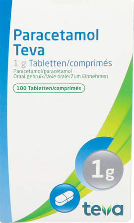 Paracetamol Teva 1g Comp 100 X 1g Flacon 2