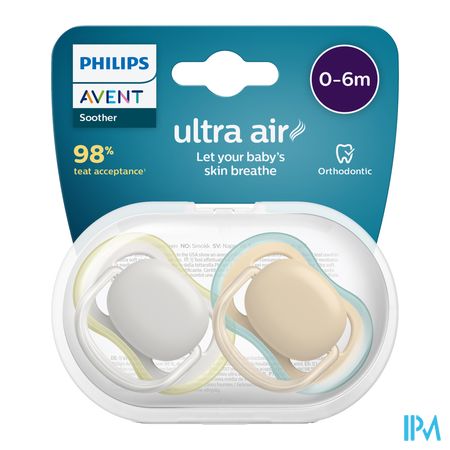 Philips Avent Fopspeen +0m Air Groen Grijs 1