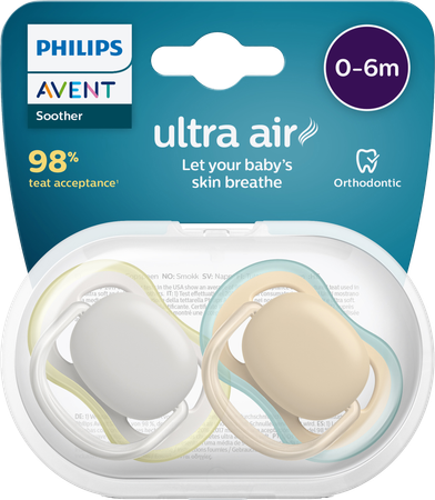 Philips Avent Fopspeen +0m Air Groen Grijs 1