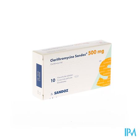 Clarithromycine Sandoz 500mg Filmomh Tabl 10