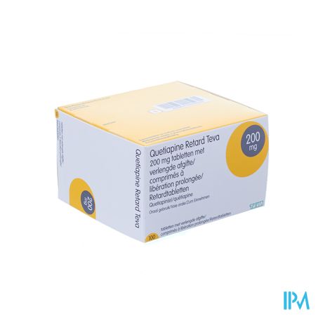 Quetiapine Retard Teva 200mg Comp 100 X 200mg 1