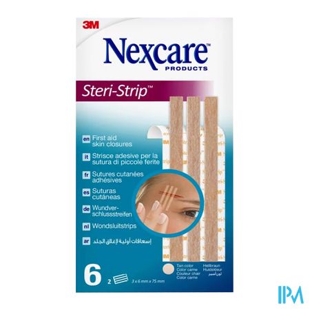 Nexcare 3m Steri-strip Wondsluit. Beige 6mmx75mm 6 6