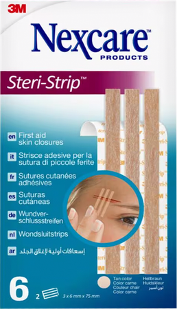 Nexcare 3m Steri-strip Wondsluit. Beige 6mmx75mm 6 6