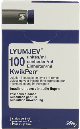 Lyumjev 100ie/ml Kwikpen Opl Inj Voorgev.pen 5x3ml 1