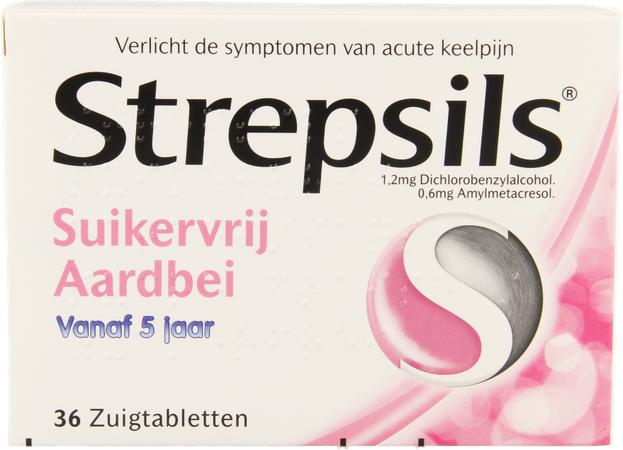 Strepsils Suikervrij Aardbeien Past 36 5