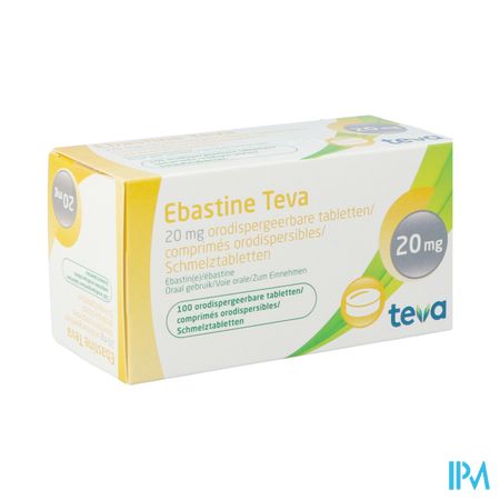 Ebastine 20mg Teva Comp Odt 100 X 20mg