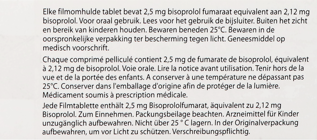 Bisoprolol Ab 2,5mg Comp Pell 30 3