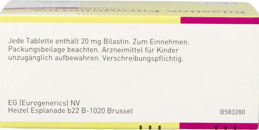 Bilastine Eurogenerics 20Mg Tabl 100 5