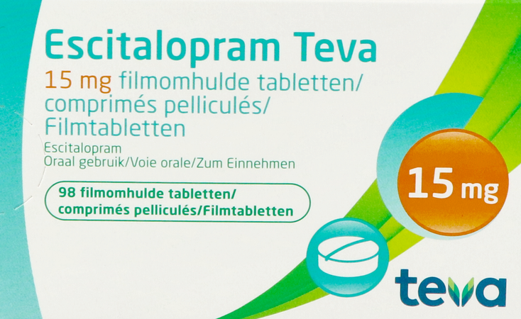 Escitalopram 15mg Teva Comp Pell 98 X 15mg 2