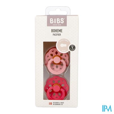 Bibs 1 Fopspeen Boheme Duo Dusty Pink&coral 1