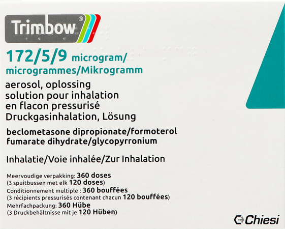 Trimbow 172/5/9mcg Aerosol Sol Inhal. Fl 3 (360d) 1