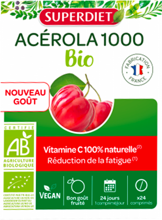 Superdiet Acerola 1000 Bio Kauwtabl 24 4