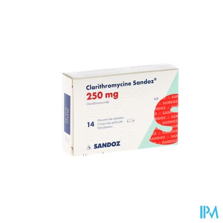 Clarithromycine Sandoz 250mg Filmomh Tabl 14