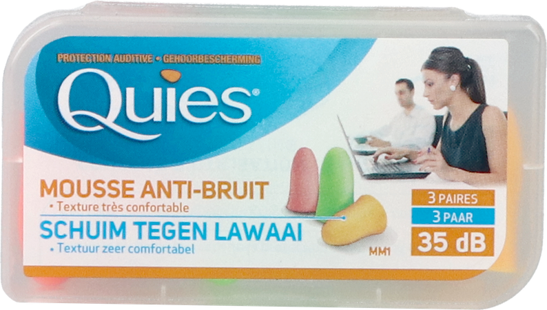 Quies Oordoppen Schuim Fluo 3 Paar 2