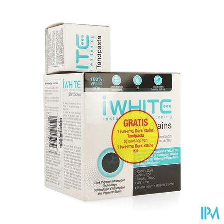 Iwhite Dark Stains Kit + Tandpasta 75ml Gratis