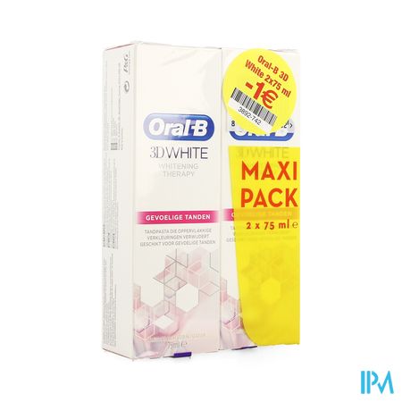 Oral-b 3d White Sensitive 2x75ml Promo -1€