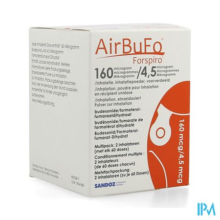 Airbufo Forspiro 160mcg/4,5mcg Inhal. 2 X 60dosis