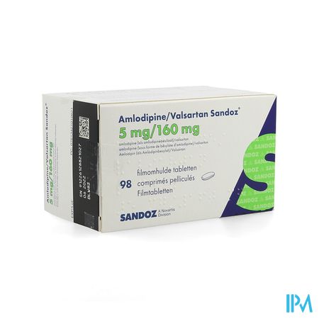 Amlodipine Valsartan Sandoz 5mg/160mg Comp 98