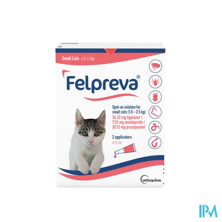 Felpreva Spot-on Oplossing Kat 1-2,5kg 2x0,37ml