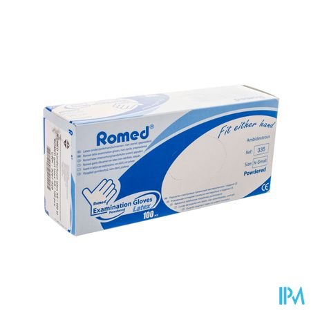 Romed Handschoen Latex Xs 100 Pontos