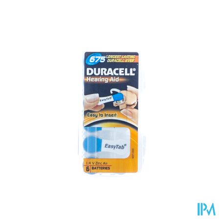 Duracell Easytab Pile Auditive Da675 6 Bleu