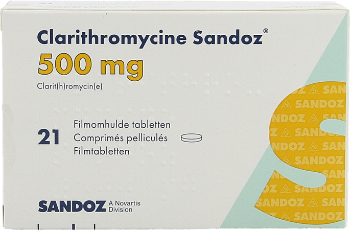 Clarithromycine Sandoz 500mg Filmomh Tabl 21 2