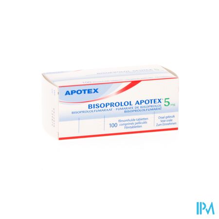 Bisoprolol Apotex 5mg Deelbare Filmomh Tabl 100