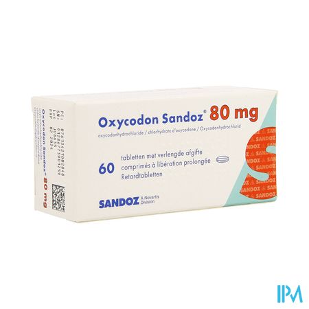 Oxycodon 80mg Sandoz Verlengde Afgifte 60