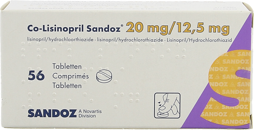 Co Lisinopril Sandoz 20mg/12,5mg Tabl56 New Sandoz 2