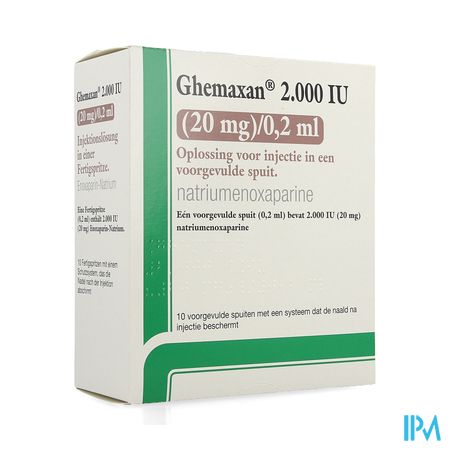 Ghemaxan 2.000ie 20mg/0,2ml Voorg.sp. 10+nldbesc