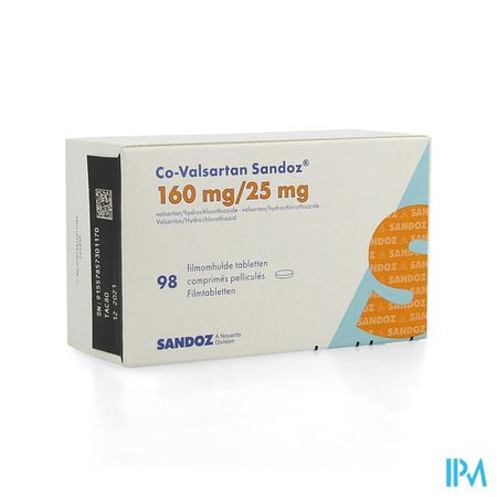 Co Valsartan Sandoz 160mg/25,0mg Filmomh Tabl 98