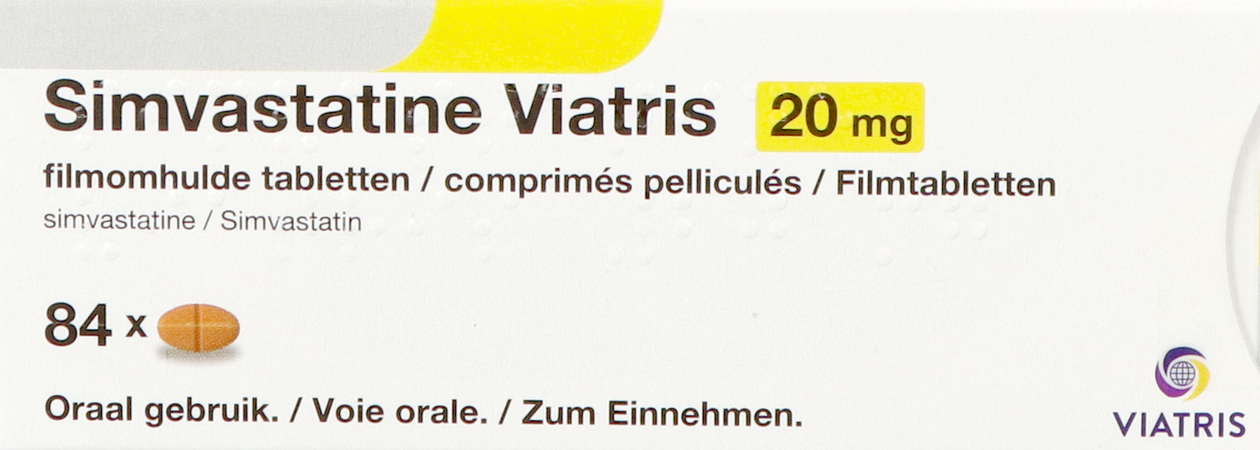 Simvastatine Viatris 20mg Comp 84 2