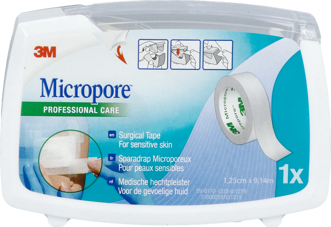 Micropore 3m 12,5mmx9,1m Nouv.derouleur 1530p-0d 3