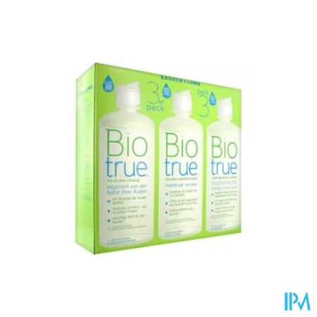 Biotrue Multi Purpose Sol 3x300ml+3 Lenshouders