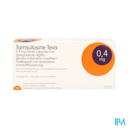 Tamsulosine Teva 0,4mg Gereg.afgifte Caps 200 Pip