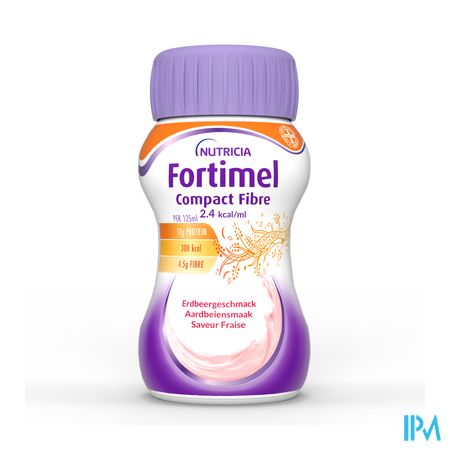 Fortimel Compact Fiber 2.4kcal Aardbei 4x125ml 6