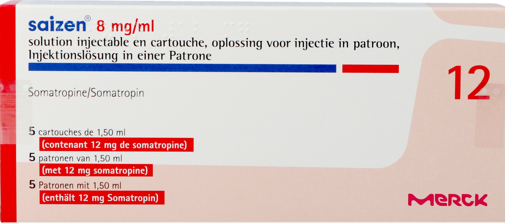 Saizen 8,00mg/ml 12mg Opl Inj Patroon 5x1,5ml 1