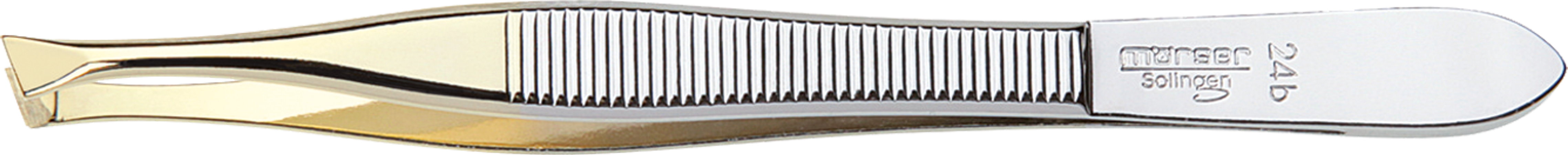 Mörser Pincet, schuine punten, verguld N°24B 2