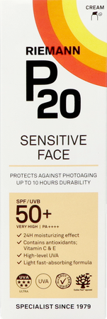 P20 Zonnecreme Sensitive Gezicht Spf50+ 50g 2