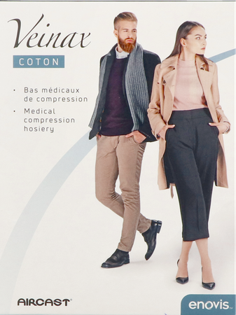 Veinax Mi-bas Femme Coton 2 Long Noir T4 1