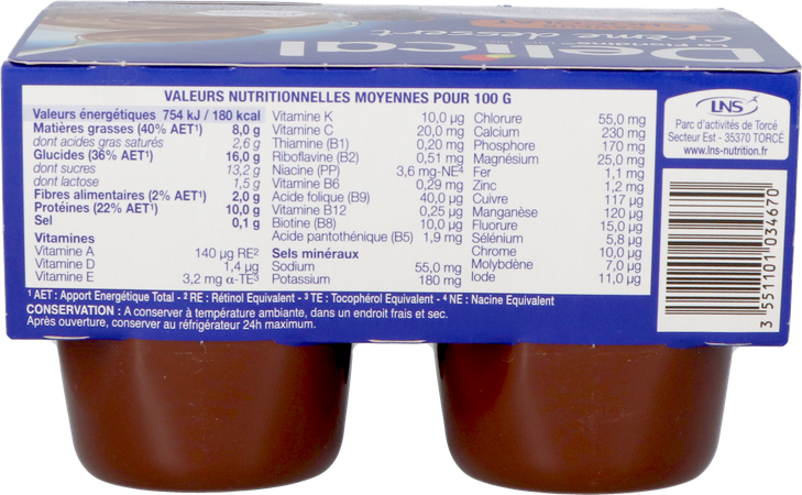 Delical Creme Dessert La Floridine Chocolad.4x200g 5